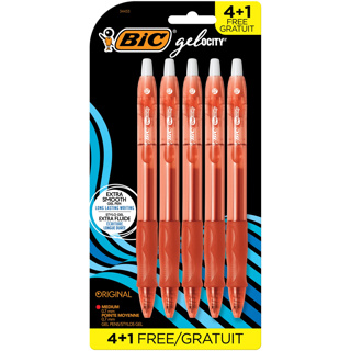 BIC Gelocity Gel Pen, 0.7mm, x4 Red