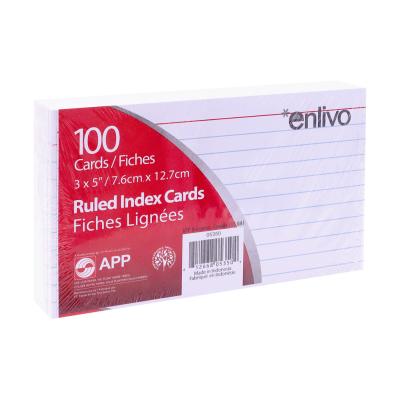 APP Ruled Index Cards 3"x5", x100 White
