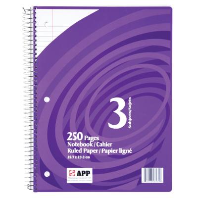 APP Coil Exercise Book, Ruled, 10.5"x8", 250pg, 3-Subjects