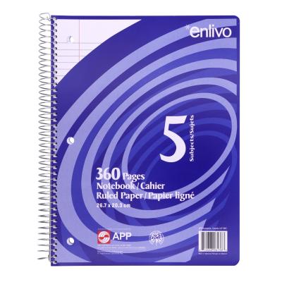 APP Coil Exercise Book, Ruled, 10.5"x8", 360pg, 5-Subjects