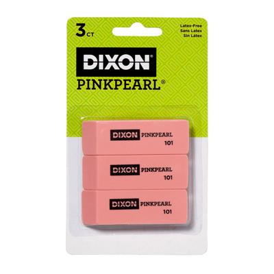 DIXON Pink Pearl Eraser x3