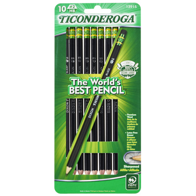TICONDEROGA Premium HB Black Pencils x10