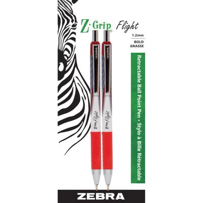 ZEBRA Z-Grip Flight Ball Pen, 1.2mm, x2 Red