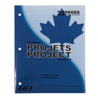 LOUIS GARNEAU Project Notebook, 2/3 Plain & 1/3 Ruled, 32pg