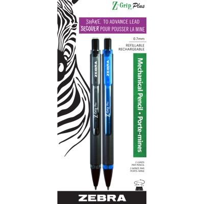 ZEBRA Z-Grip Mechanical Pencil, 0.7m, x2 assorted