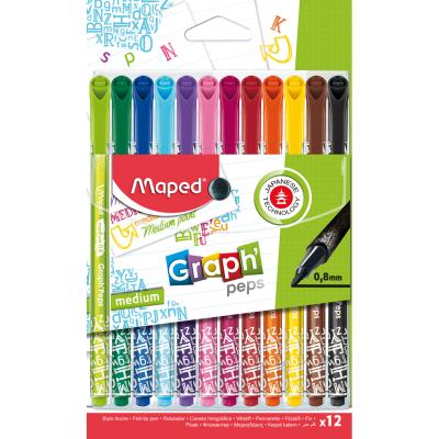 MAPED Graph'Peps Déco Marker, 0.8mm, x12 Assorted