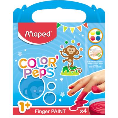 MAPED Peinture au doigts Color'Peps, 4 x 80g