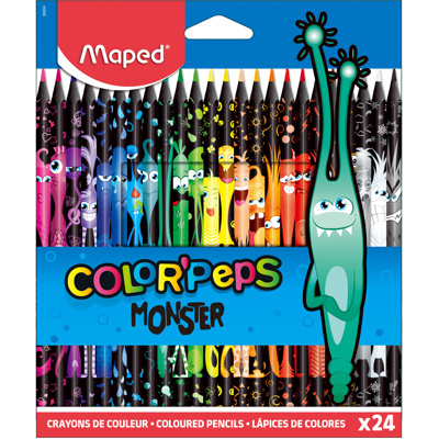 MAPED Crayons de couleurs Monster Color'Peps, x24
