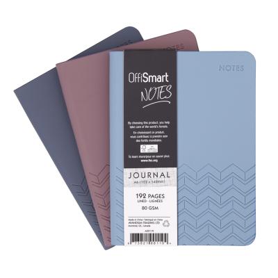 OFFISMART Soft-Touch Leatherette Notebook, Ruled, A6 (4"x6"), 192pg