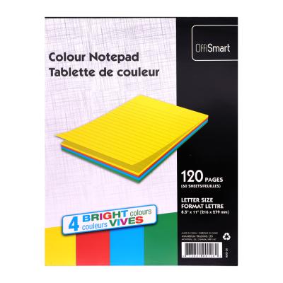 OFFISMART Neon Writing Pad, Ruled, 8.5"x11", 120pg