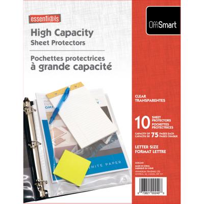 OFFISMART High Capacity Sheet Protector, 10 Pack, Clear