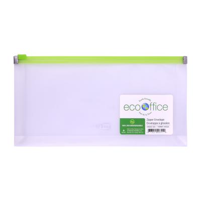 ECOOFFICE Expanding Zipper Envelope, Cheque size, Clear
