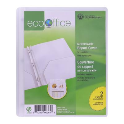ECOOFFICE Poly 3-Prong Report Cover, 2 Pockets, Presentation