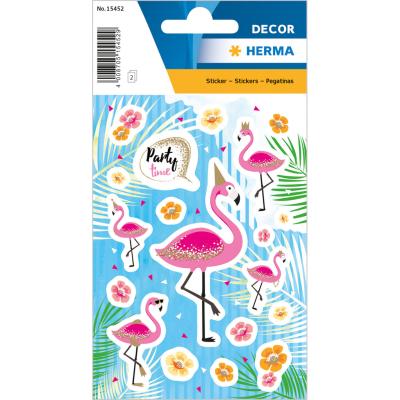 HERMA DÉCOR Stickers Flamingo Party Time, Glittery