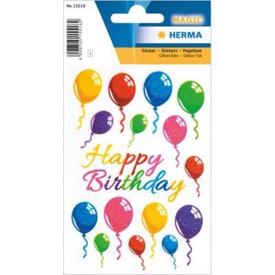 HERMA MAGIC Stickers Colorful Airballons Glittery