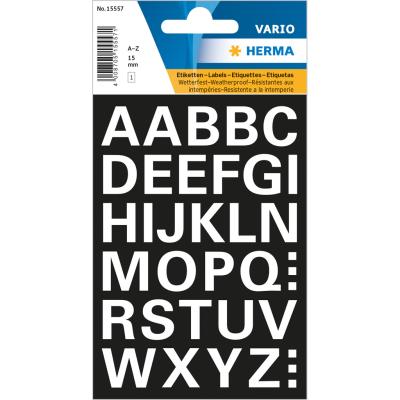 HERMA VARIO Letters (A-Z) 15 mm, White