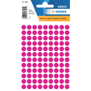 HERMA VARIO Colour-Coding Round Labels, Ø 8 mm Dots, Pink