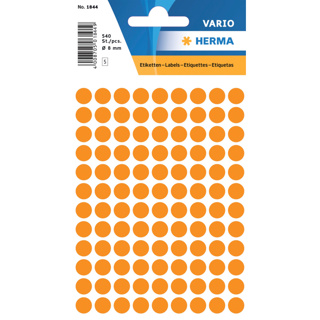 HERMA VARIO Colour-Coding Round Labels, Ø 8 mm Dots, Fluo Orange