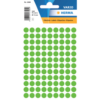 HERMA VARIO Colour-Coding Round Labels, Ø 8 mm Dots, Fluo Green