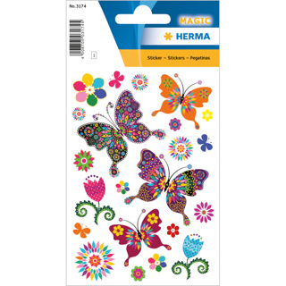 HERMA MAGIC Stickers Butterfly Diversity, Glittery Foil