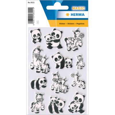 HERMA MAGIC Stickers Panda And Zebra Families, Foam