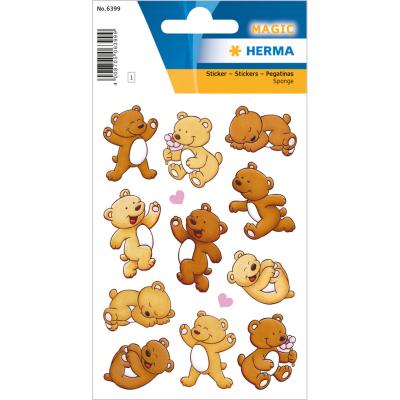 HERMA MAGIC Stickers Bears With Hearts, Sponge