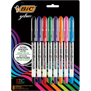 BIC Gelocity Stic Pen, 0.5mm, x8 Assorted