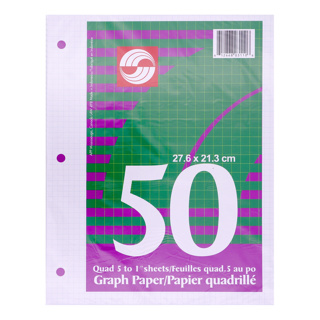 APP Loose-Leaf Paper, Quad 5-1", 50 Sheets