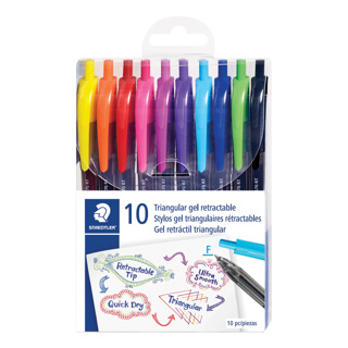 STAEDTLER Gel Retractable Pens x10 Assorted