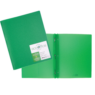 ECOOFFICE Poly 3-Prong Report Cover, Dark Green