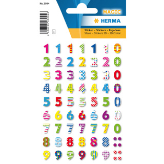 HERMA MAGIC Stickers Colourful Numbers, Stone