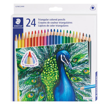 STAEDTLER Triangular Coloured Pencils x24