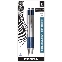 ZEBRA F301 Ball Pen, 0.7mm, x2 Blue