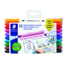 STAEDTLER Double-ended dry erase pens x10
