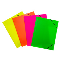 HERMA Elasticated Poly Folder A4 Neon (10 pcs)