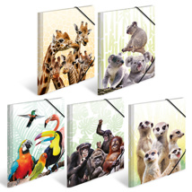 HERMA Elasticated Poly Folders A3 Exotic Animals (10 pcs)