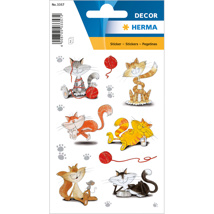 HERMA DÉCOR Stickers Funny Cats, Glittery