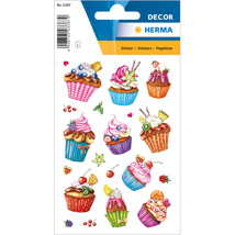 HERMA DÉCOR Stickers Cupcakes, Foil Glittery