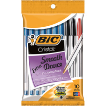 BIC Cristal Ball Pen, 1.0mm, x10 Assorted