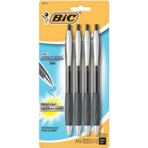 BIC Atlantis Gel Pen, 0.7mm, x4 Black