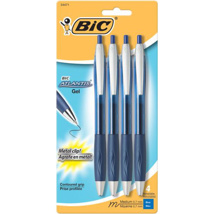 BIC Atlantis Gel Pen, 0.7mm, x4 Blue